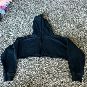 Forever 21 Black Cropped Hoodie